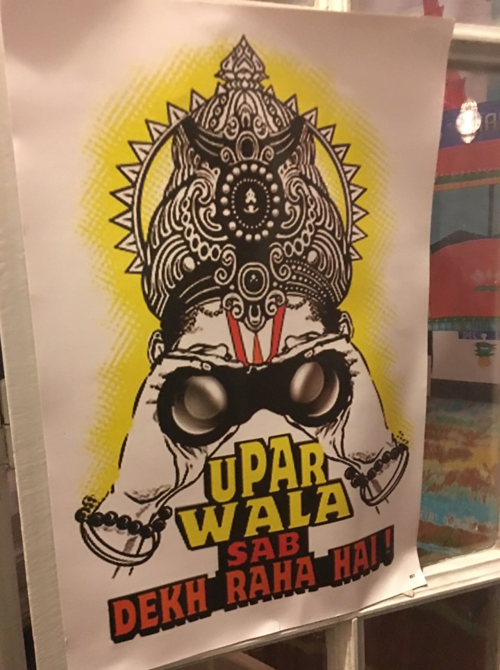 Moksha-restaurant-Indian-food-Uruguay-vegetarian-vegan-Hindi-sign